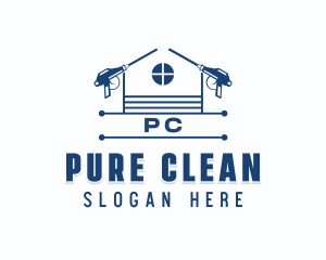 Clean Sanitation Pressure Washer logo design