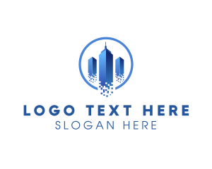 Office - Pixel Square Buildings logo design