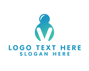 Person - Generic Person Letter V logo design