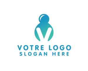 Generic Person Letter V logo design