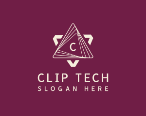 Cyber Tech Triangle logo design