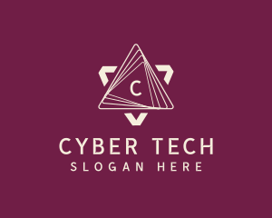 Cyber Tech Triangle logo design