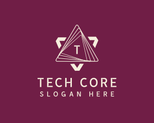 Cyber Tech Triangle logo design