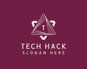 Cyber Tech Triangle logo design