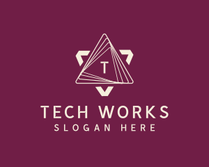 Cyber Tech Triangle logo design