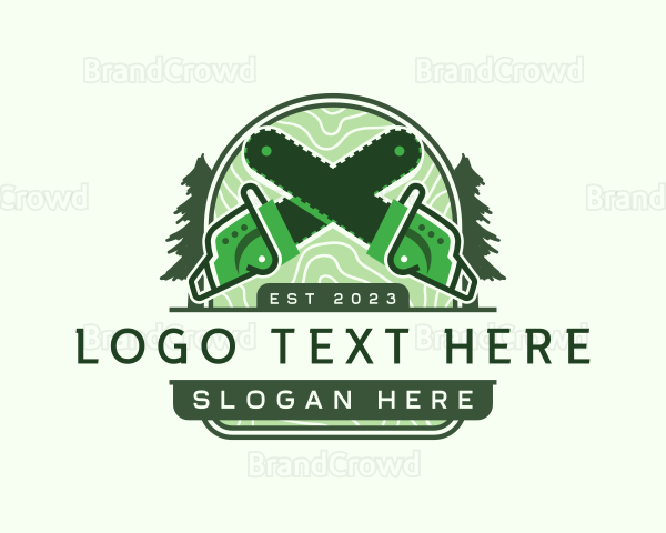 Timber Chainsaw Lumberjack Logo