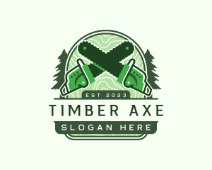 Timber Chainsaw Lumberjack logo design