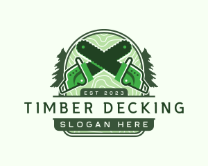 Timber Chainsaw Lumberjack logo design