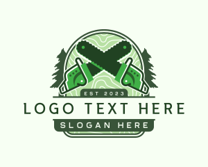 Pine - Timber Chainsaw Lumberjack logo design