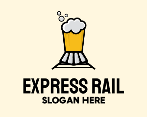 Railway - Beer Train Brewery logo design