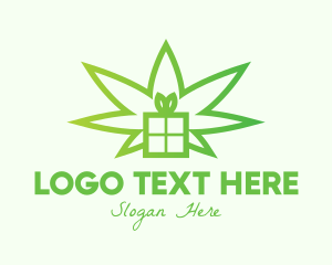 Party - Green Cannabis Gift logo design