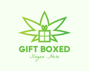 Green Cannabis Gift  logo design