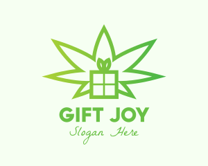 Green Cannabis Gift  logo design