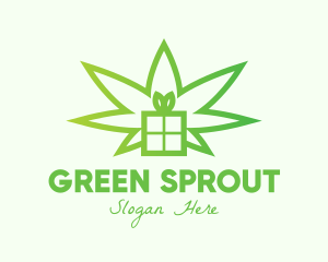 Green Cannabis Gift  logo design