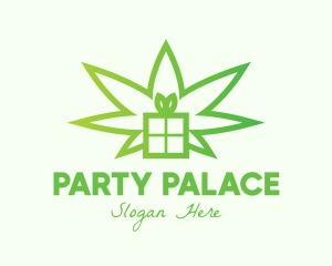 Green Cannabis Gift  logo design