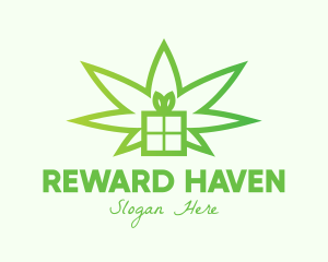 Rewards - Green Cannabis Gift logo design