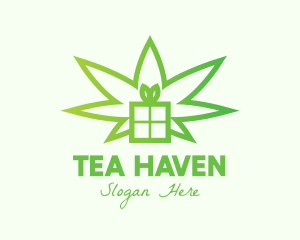 Green Cannabis Gift  logo design