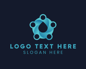 Hydrogen - Water Droplet Circles logo design