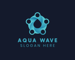 Water Droplet Circles logo design