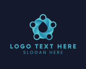 Water - Water Droplet Circles logo design