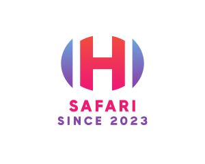 Headphones - Minimalist H Badge logo design