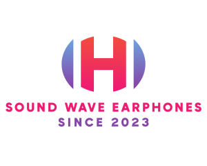 Earphones - Minimalist H Badge logo design