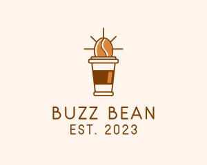 Caffeine - Coffee Bean Cup logo design