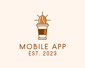 Hot Coffee - Coffee Bean Cup logo design