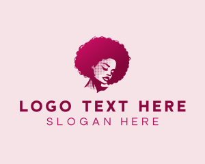 Feminine - Glamour Afro Woman logo design