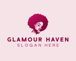 Glamour Afro Woman logo design