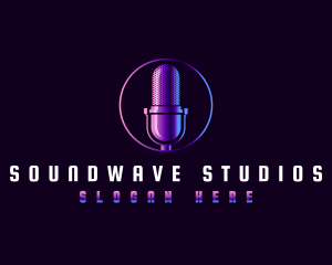 Recording - Microphone DJ Record logo design