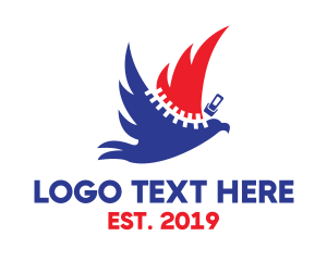 American - USA Zipper Eagle logo design