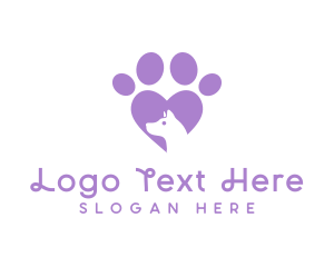 Kennel - Paw Heart Dog logo design