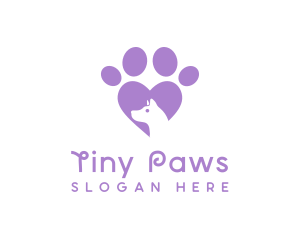 Paw Heart Dog logo design