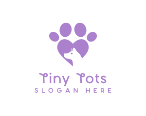 Kennel - Paw Heart Dog logo design