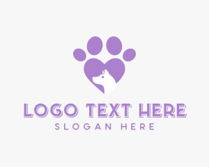 Paw Heart Dog logo design