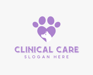 Paw Heart Dog logo design