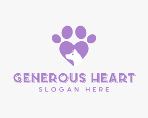 Paw Heart Dog logo design