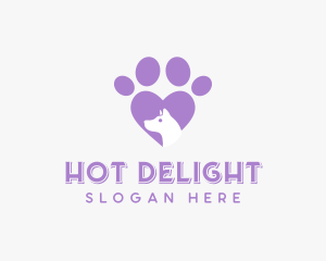 Paw Heart Dog logo design