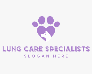 Paw Heart Dog logo design