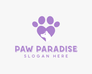 Paw Heart Dog logo design