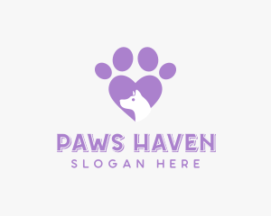 Paw Heart Dog logo design