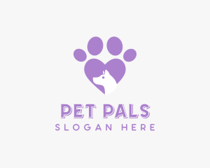 Paw Heart Dog logo design