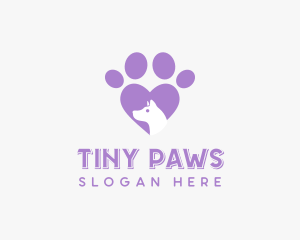 Paw Heart Dog logo design