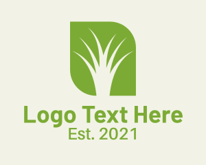 Field - Negative Space Grass logo design