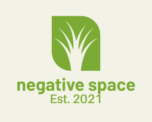 Negative Space Grass logo design