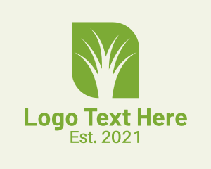 Grass - Negative Space Grass logo design