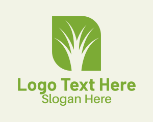 Negative Space Grass Logo