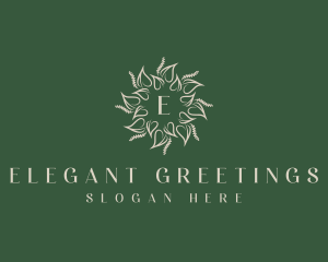 Wellness Leaf Wreath logo design