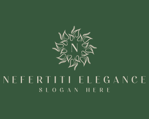 Wellness Leaf Wreath logo design